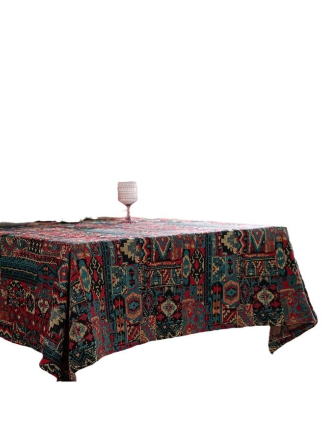general Colorful Jacquard Tablecloth With Double-sided Patterns, Thick Table Cover, Geometric Bohemian Style - Image 2